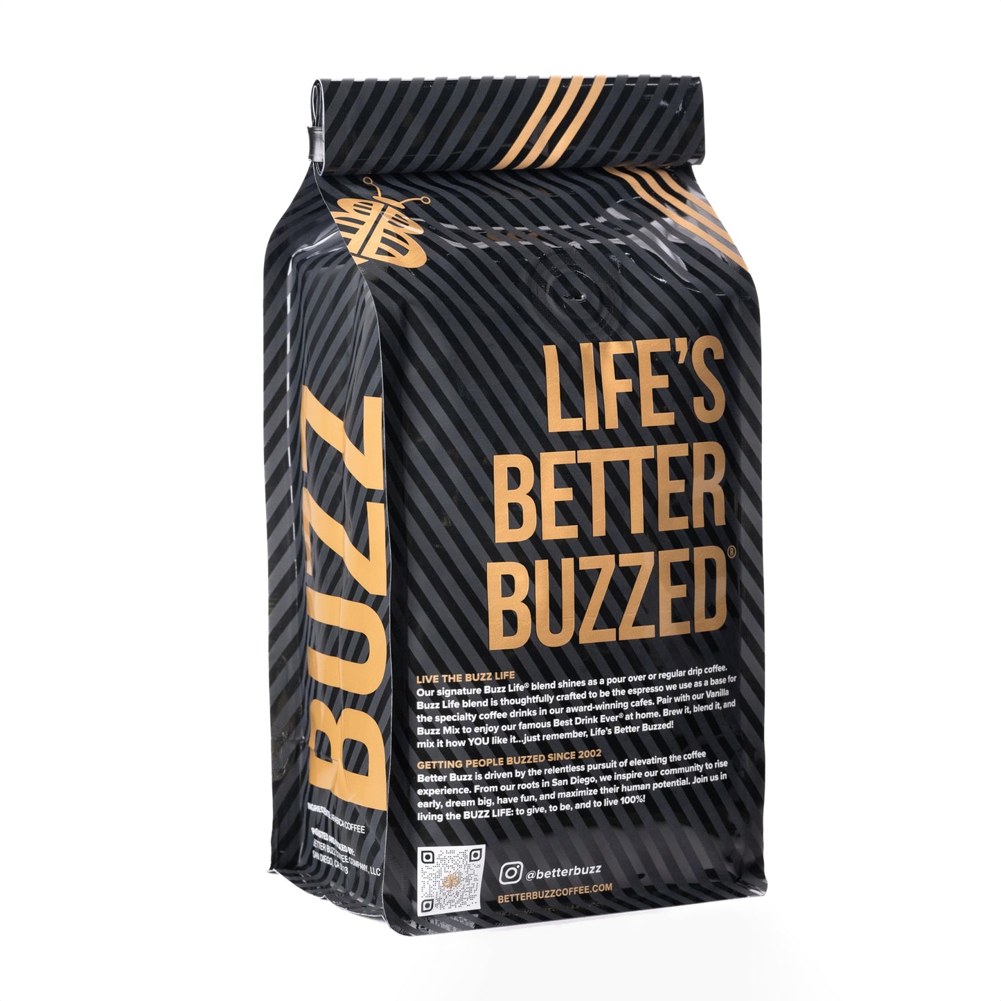 Better Buzz Life Blend Medium Roast Whole Bean Coffee (Buzz Life) 12oz.