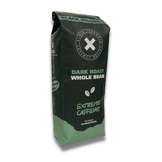 Black Insomnia Dark Roast Whole Bean Coffee - The Strongest Coffee in the World - 1lb Bag